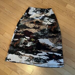 Babaton Multicolor Satin Pencil Skirt